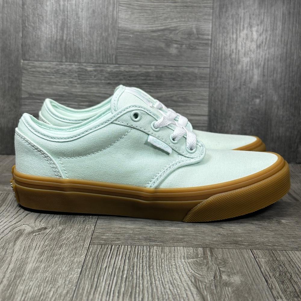 Vans Atwood Sneakers Kids Size 1 Mint Green Gum Sole Canvas Low Top NEW